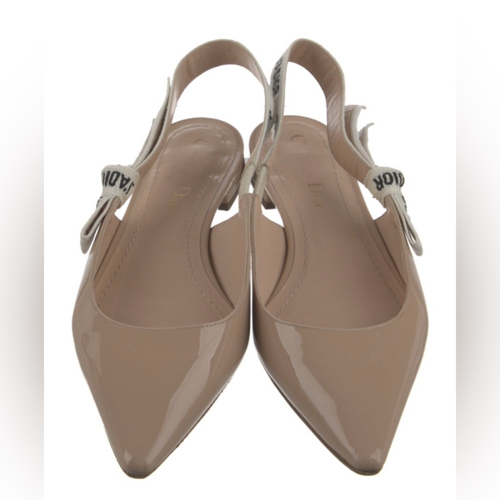 Dior Nude Patent Leather Slingback Heels